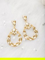 The Bellissimo Collection Embellished Droplet Earrings - Golden