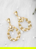 The Bellissimo Collection Embellished Droplet Earrings - Golden