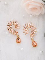 The Bellissimo Collection Embellished Fern Earrings - Amber