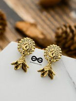 The Little Golden Peacock - Tiny Trinket Earrings