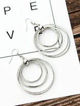 The Shimmery Circles - Silver Elegant Earrings