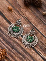 The Peppy Touch - Oxidised Boho Earrings (Green)
