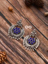 The Peppy Touch - Oxidised Boho Earrings (Blue)
