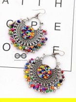 A Playful Delight - Multicoloured Oxidised Boho Earrings
