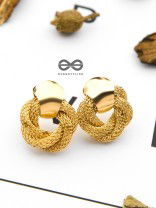 An Elegant Fantasy - Golden Criss-Cross Studs