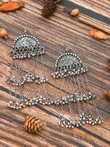 The Motif Moon Statement-Makers - Oxidised Boho Earrings