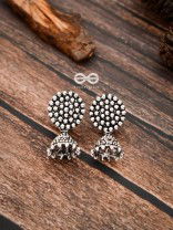 The Little Dotted Circled Jhumkis - Tiny Trinket Earrings