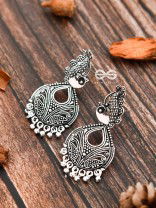 The Motif Peacocks - Oxidised Boho Earrings