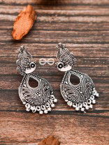 The Motif Peacocks - Oxidised Boho Earrings