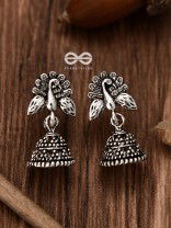 The Little Peacock Jhumki - Tiny Trinket Earrings