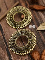 The Floral Sun - Golden - Oxidised Boho Earrings