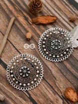 The Dotted Sun - Oxidised Boho Earrings