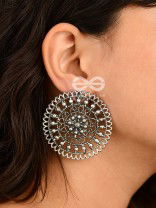The Dotted Sun - Oxidised Boho Earrings