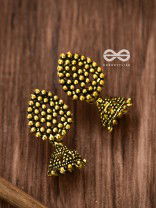 The Little Dotted Jhumki (Golden) - Tiny Trinket Earrings
