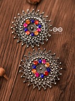 A Colourful Dark Fantasy -Oxidised Boho Earrings
