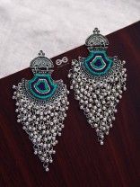 The Bohemian Jhaalar Statement Makers (Blue Hues) - The Embroidered Oxidised Collection