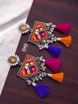 The Playful Desire (Pink-Blue-Orange) - The Embroidered Oxidised Collection