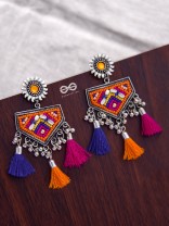 The Playful Desire (Pink-Blue-Orange) - The Embroidered Oxidised Collection