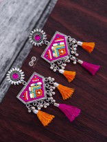 The Playful Desire (Orange-Pink) - The Embroidered Oxidised Collection