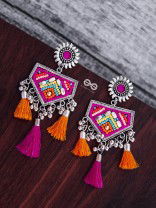 The Playful Desire (Orange-Pink) - The Embroidered Oxidised Collection