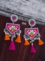 The Playful Desire (Orange-Pink) - The Embroidered Oxidised Collection