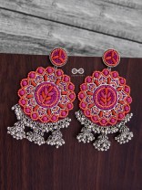 The Stunning Jaw-Droppers (Orange-Pink) - Embroidered Oxidised Collection