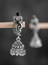 The Cute Little Artwork Jhumkis (Onyx Black) - Tiny Trinket Earrings