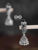The Cute Little Artwork Jhumkis (Onyx Black) - Tiny Trinket Earrings