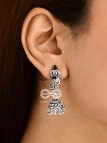 The Cute Little Artwork Jhumkis (Onyx Black) - Tiny Trinket Earrings