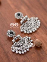 The Little Intricate Danglers (Onyx Black) - Embellished Oxidised Collection