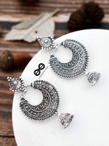 The Intricate Motifs - Oxidised Boho Earrings