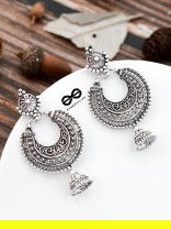 The Intricate Motifs - Oxidised Boho Earrings