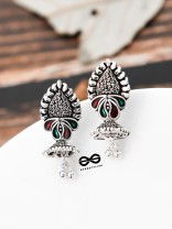 The Little Enamel Jhumkis - Tiny Trinket Earrings