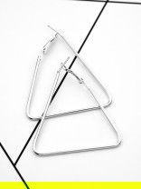 The Everyday Chic - Oversized Triangle Hoops - Silver