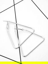The Everyday Chic - Oversized Triangle Hoops - Silver