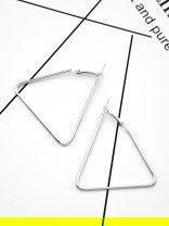 The Everyday Chic - Oversized Triangle Hoops - Silver