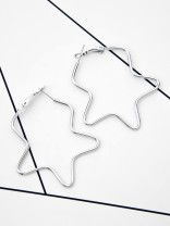 The Everyday Chic - Oversized Star Hoops - Silver