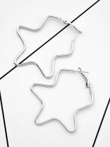 The Everyday Chic - Oversized Star Hoops - Silver