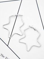 The Everyday Chic - Oversized Star Hoops - Silver