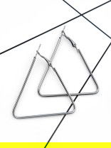 The Everyday Chic - Oversized Rectangle Hoops - Dark Grey