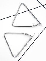 The Everyday Chic - Oversized Rectangle Hoops - Dark Grey