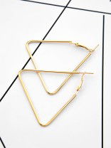 The Everyday Chic - Oversized Triangle Hoops - Golden