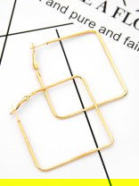 The Everyday Chic - Oversized Rectangle Hoops - Golden