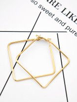 The Everyday Chic - Oversized Rectangle Hoops - Golden