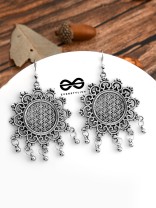 The Meshed Sun - The Oxidised Boho Earrings