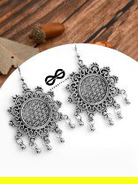 The Meshed Sun - The Oxidised Boho Earrings