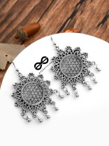 The Meshed Sun - The Oxidised Boho Earrings