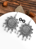 The Meshed Sun - The Oxidised Boho Earrings