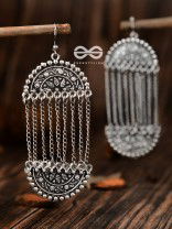 The Midnight Moon Shadow - Oxidised Boho Earrings