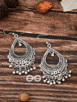 The Dazzling Droplet Danglers - Oxidised Boho Earrings